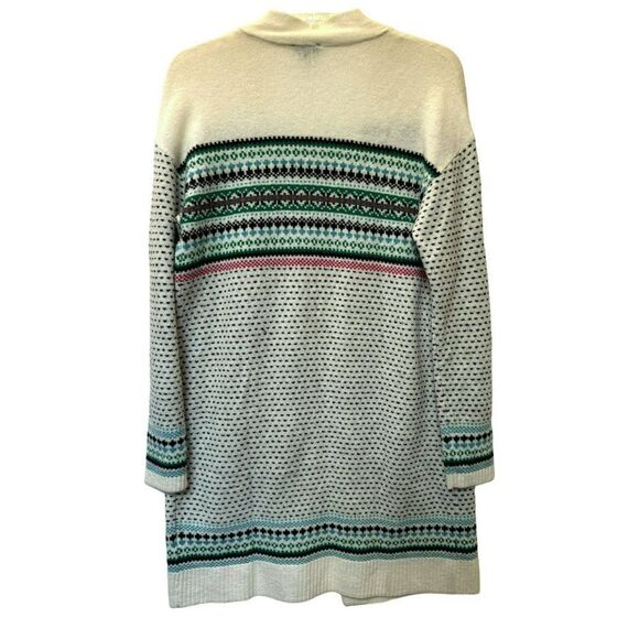 Talbots Breton Fair Isle Nordic Open Front Cardigan Sweater Sz S Small Flaw NEW - Picture 4 of 9